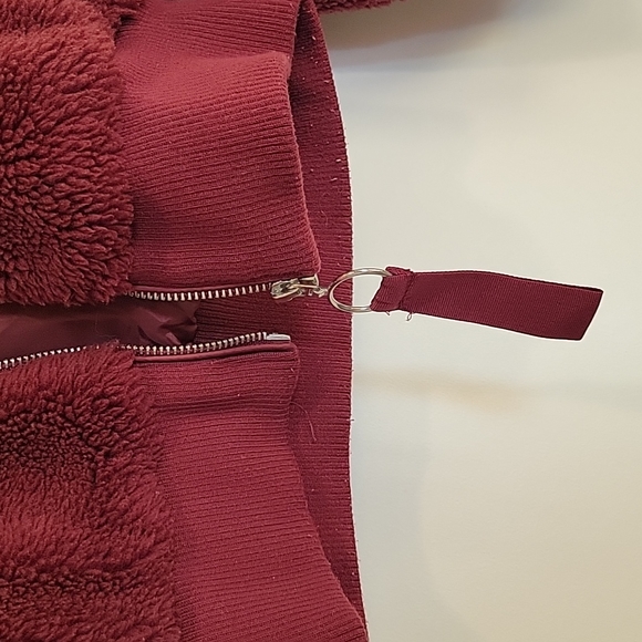 Iris Crop Sherpa Teddy bear bomber Baseball jacket - Small - Picture 12 of 13